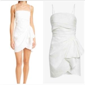 ❤️‍🔥Firm Price❤️‍🔥 RONNY KOBO White Draped Mini Dress